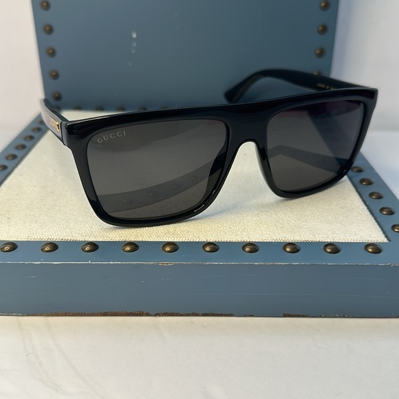 New Authentic Gucci Grey Browline Men's Sunglasses GG0748S 001 59. - Picture 7 of 14
